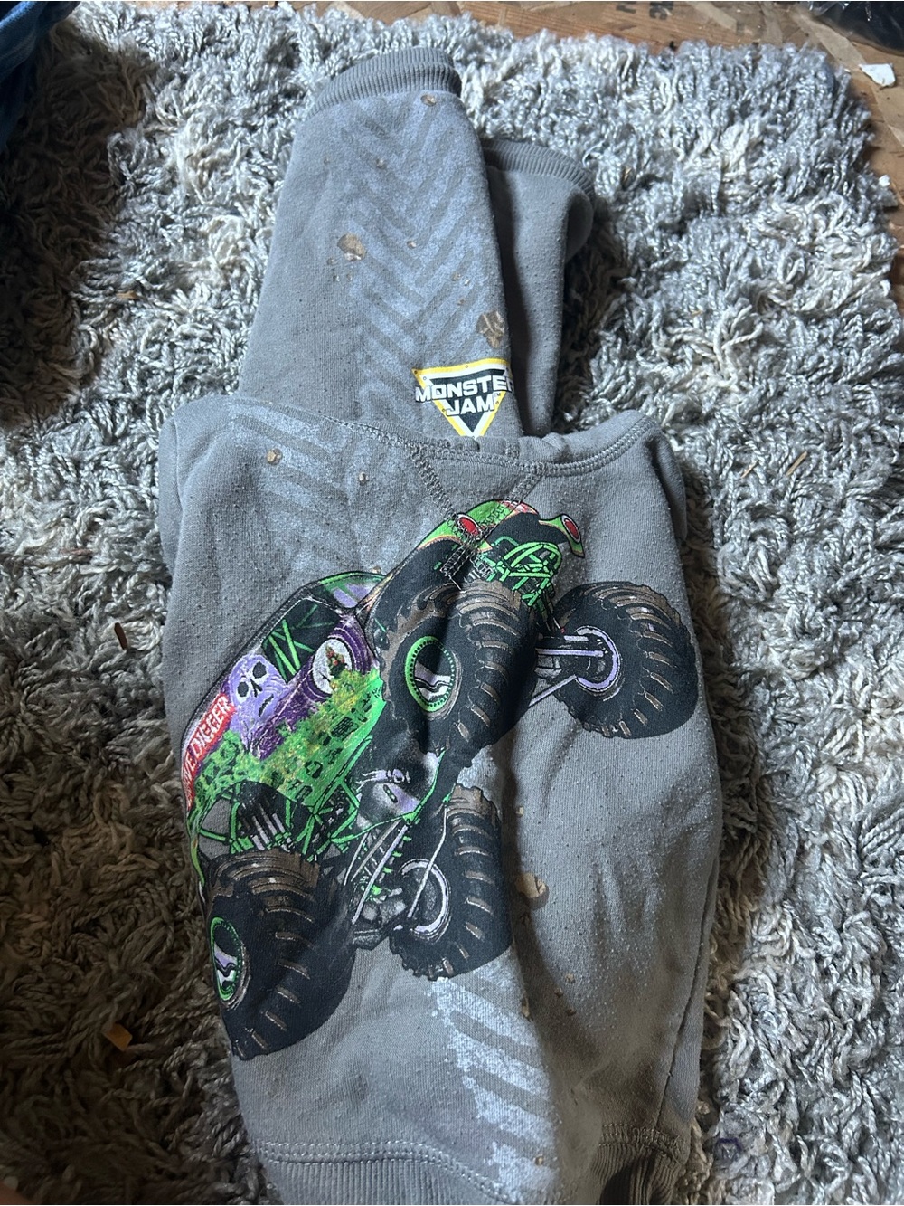 Monster Jam Kids Gray & Green Matching Set - Monster Jam Logo